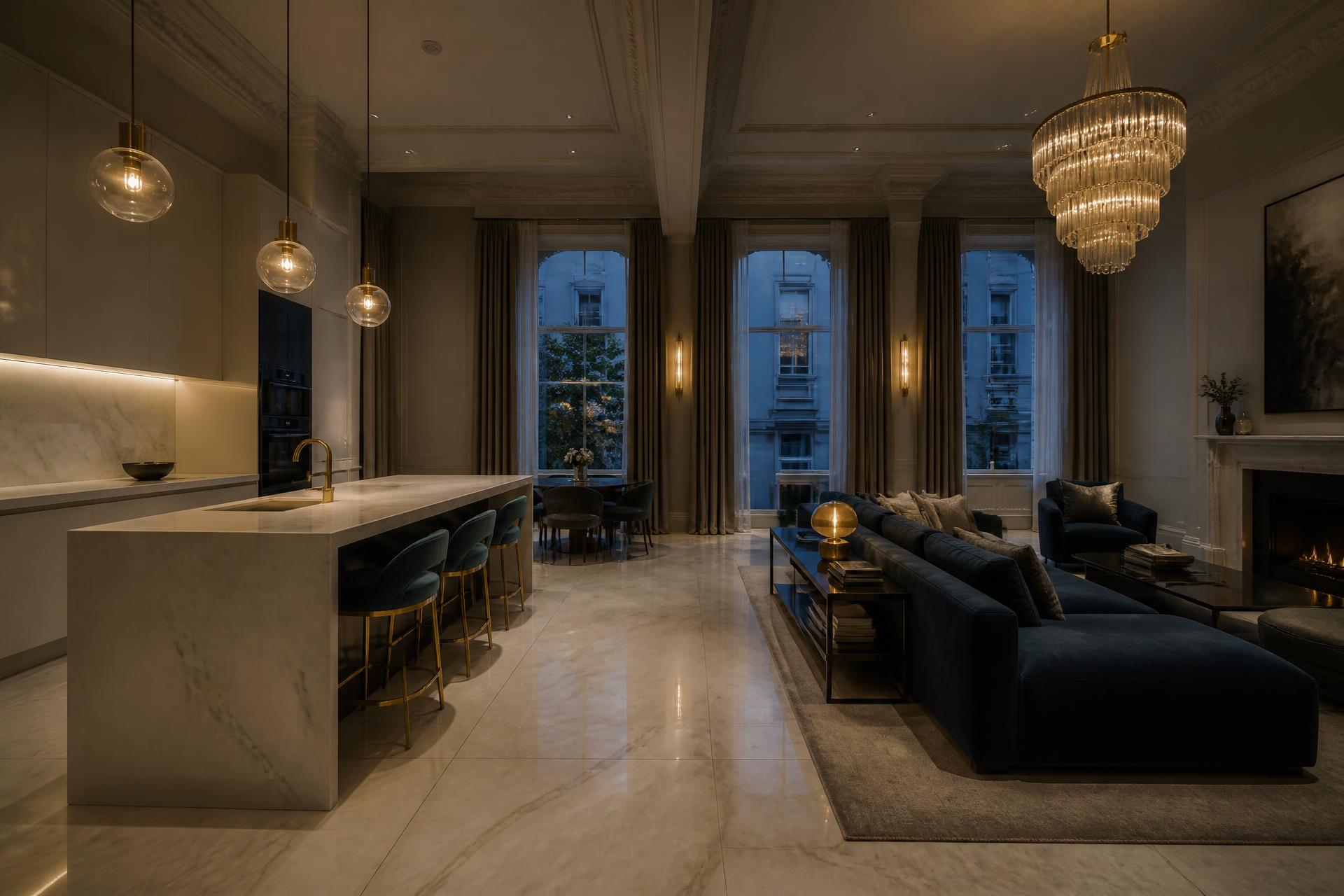 Immaculately cleaned luxury London townhouse interior